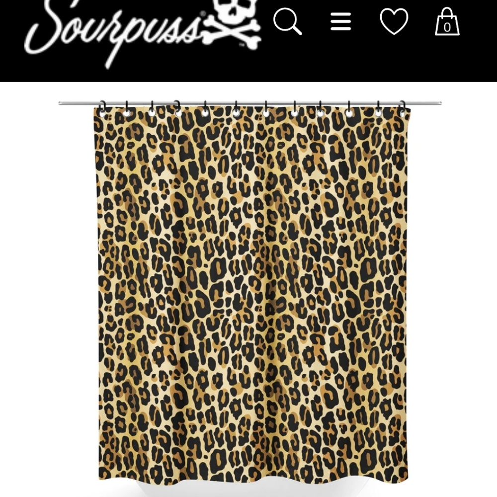 Leopard print shower curtain